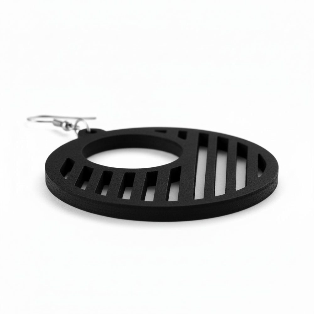 Round Capture ▪︎ Wood Enriched Laser Cut Earringz